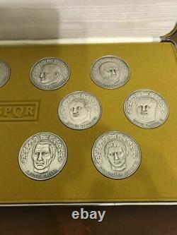 Spqr The Twelve Caesars 12 Sterling Silver Medal Medallion Set Franklin Mint