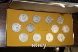 Spqr The Twelve Caesars 12 Sterling Silver Medal Medallion Set Franklin Mint