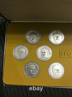 Spqr The Twelve Caesars 12 Sterling Silver Medal Medallion Set Franklin Mint