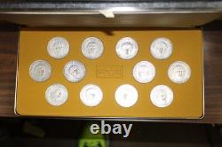 Spqr The Twelve Caesars 12 Sterling Silver Medal Medallion Set Franklin Mint