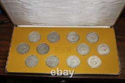 Spqr The Twelve Caesars 12 Sterling Silver Medal Medallion Set Franklin Mint