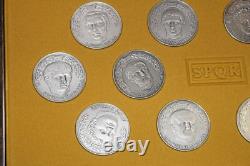 Spqr The Twelve Caesars 12 Sterling Silver Medal Medallion Set Franklin Mint