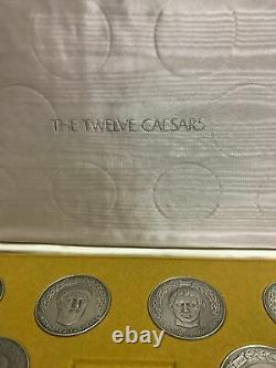 Spqr The Twelve Caesars 12 Sterling Silver Medal Medallion Set Franklin Mint