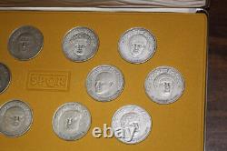 Spqr The Twelve Caesars 12 Sterling Silver Medal Medallion Set Franklin Mint