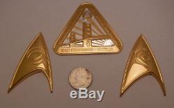 Star Trek Franklin Mint Insignia Collection 10 Sterling Silver Badges Set w CASE