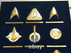 Star Trek Franklin Mint Set of 2 Insignia Collections. 925 Sterling Silver/Gold