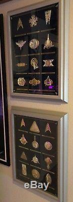 Star Trek Insignia Sterling Silver Series 1 & 2 With Display Franklin Mint