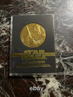 Star wars franklin mint commemorative medal 24k on sterling silver