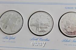 States the Union Series Group 3 Sterling Silver Proofs 5 Coins set Franklin Mint
