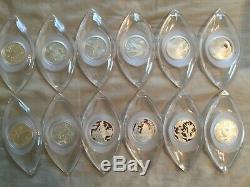 Sterling Silver 12 Days of Christmas Ornaments Franklin Mint Set 925 Silver