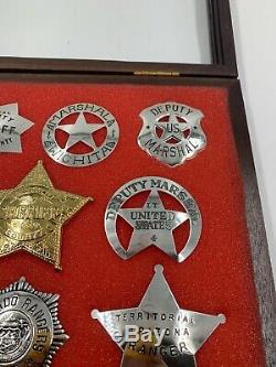 Sterling Silver 1987 Franklin Mint Collectible 10 Western Lawmen Badges Replicas