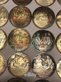 Sterling Silver 40 Coin Franklin Mint Set- Revolutionary War Many With Toning