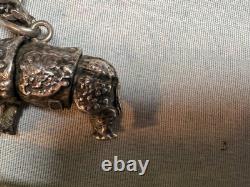 Sterling Silver 925 Necklace With Rhino Pendant 73 Grams Scrap Or Not