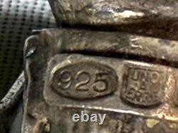 Sterling Silver 925 Necklace With Rhino Pendant 73 Grams Scrap Or Not