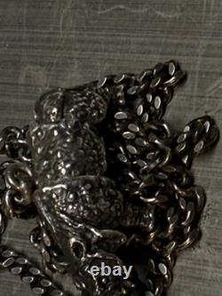 Sterling Silver 925 Necklace With Rhino Pendant 73 Grams Scrap Or Not