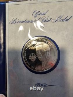 Sterling Silver Bicentennial Visit Medal H Schmidt of Australia Franklin Mint 76