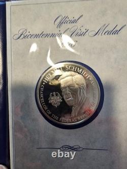 Sterling Silver Bicentennial Visit Medal H Schmidt of Australia Franklin Mint 76