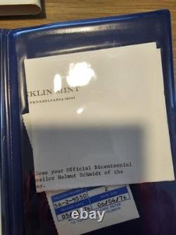 Sterling Silver Bicentennial Visit Medal H Schmidt of Australia Franklin Mint 76