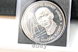 Sterling Silver Coin Franklin Mint AMERICA 1ST SUCCESSFULL CODDARD ROCKET LAUNCH