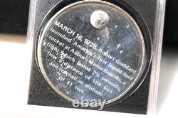 Sterling Silver Coin Franklin Mint AMERICA 1ST SUCCESSFULL CODDARD ROCKET LAUNCH