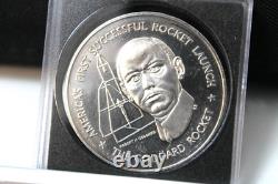 Sterling Silver Coin Franklin Mint AMERICA 1ST SUCCESSFULL CODDARD ROCKET LAUNCH