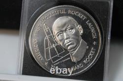 Sterling Silver Coin Franklin Mint AMERICA 1ST SUCCESSFULL CODDARD ROCKET LAUNCH