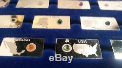 Sterling Silver Franklin Mint Gemstones of the World Mint Partial Set (59/63)