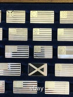 Sterling Silver Franklin Mint Great Flags of America with case FULL SET OF 42