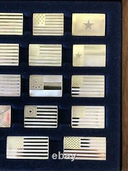 Sterling Silver Franklin Mint Great Flags of America with case FULL SET OF 42