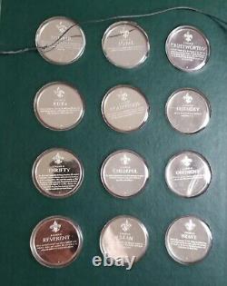 Sterling Silver Franklin Mint Norman Rockwell's Spirit of Scouting 12-coin set