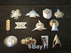 Sterling Silver & Gold Official Star Trek Insignia Badges Franklin Mint Set 1016