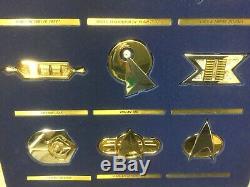 Sterling Silver & Gold STAR TREK INSIGNIA COLLECTION Franklin Mint 1992 MINT