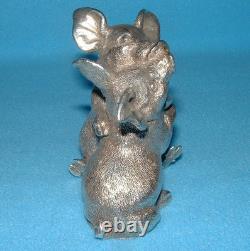 Sterling Silver Kissing & Hugging Pigs 1990 Franklin Mint Silver 925 Ornament