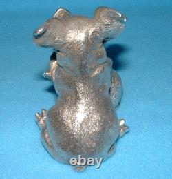 Sterling Silver Kissing & Hugging Pigs 1990 Franklin Mint Silver 925 Ornament