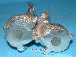 Sterling Silver Kissing & Hugging Pigs 1990 Franklin Mint Silver 925 Ornament