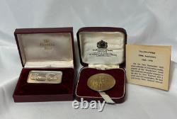 Sterling Silver Mayflower Coin 40.7G & Franklin Mint Christmas 1970 Ingot 65.76G