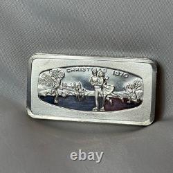 Sterling Silver Mayflower Coin 40.7G & Franklin Mint Christmas 1970 Ingot 65.76G