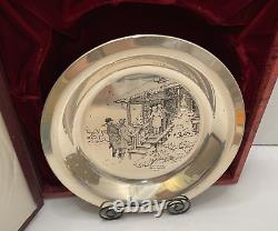 Sterling Silver Plate 178g Norman Rockwell Home for Christmas 1975 Franklin Mint