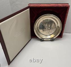 Sterling Silver Plate 178g Norman Rockwell Home for Christmas 1975 Franklin Mint