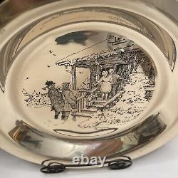 Sterling Silver Plate 178g Norman Rockwell Home for Christmas 1975 Franklin Mint