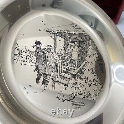 Sterling Silver Plate 178g Norman Rockwell Home for Christmas 1975 Franklin Mint