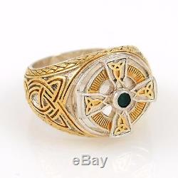 Sterling Silver Power of Emerald Isle Celtic Cross Ring Franklin Mint 8.5 RS M