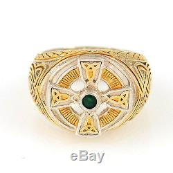 Sterling Silver Power of Emerald Isle Celtic Cross Ring Franklin Mint 8.5 RS M