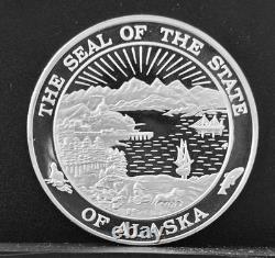 Sterling Silver Proof Coin 1 Oz Art Medallion The Seal of The State of Alaska