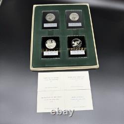Sterling Silver Proofs 1972 Franklin Mint Holiday Medals Set 4 In Box/w Stands
