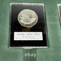 Sterling Silver Proofs 1972 Franklin Mint Holiday Medals Set 4 In Box/w Stands