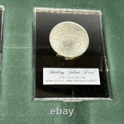 Sterling Silver Proofs 1972 Franklin Mint Holiday Medals Set 4 In Box/w Stands