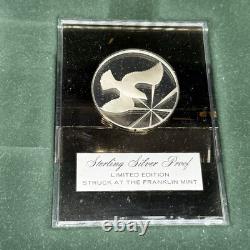Sterling Silver Proofs 1972 Franklin Mint Holiday Medals Set 4 In Box/w Stands