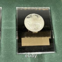 Sterling Silver Proofs 1972 Franklin Mint Holiday Medals Set 4 In Box/w Stands