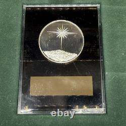Sterling Silver Proofs 1972 Franklin Mint Holiday Medals Set 4 In Box/w Stands